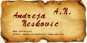 Andreja Nešković vizit kartica